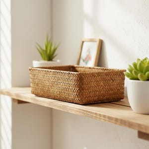 Woven Seagrass Baskets | Natural Storage Organizers | Rustic Bohemian Decor