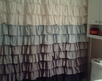 Fabric Ruffled Shower Curtain