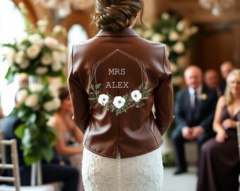 Vintage Handmade Personalized Bridal Leather Jacket | Custom Wedding  Jacket | Bride Biker Jacket | Wedding Reception Outfit | Gift For Her