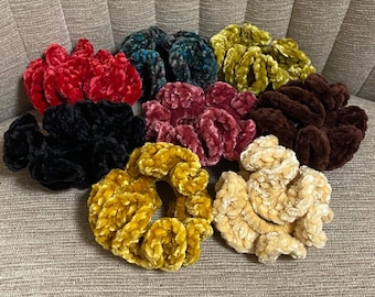 Crochet Velvet Scrunchies (Set of 2)