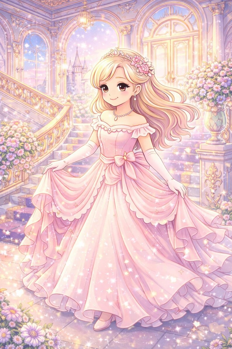 Royal Princess Dress Coloring Book | Elegant Castle Printable for Girls ...