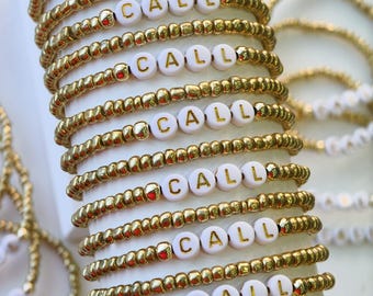 Custom Beaded Logo & Name Bracelet, Corporate Event Giveaway, Promotional Jewelry, Brand Marketing Gift, Bulk Order Available