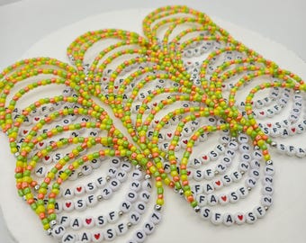 Custom Team Color Name Bands | School Spirit Accessories | Bulk Student Event Favors