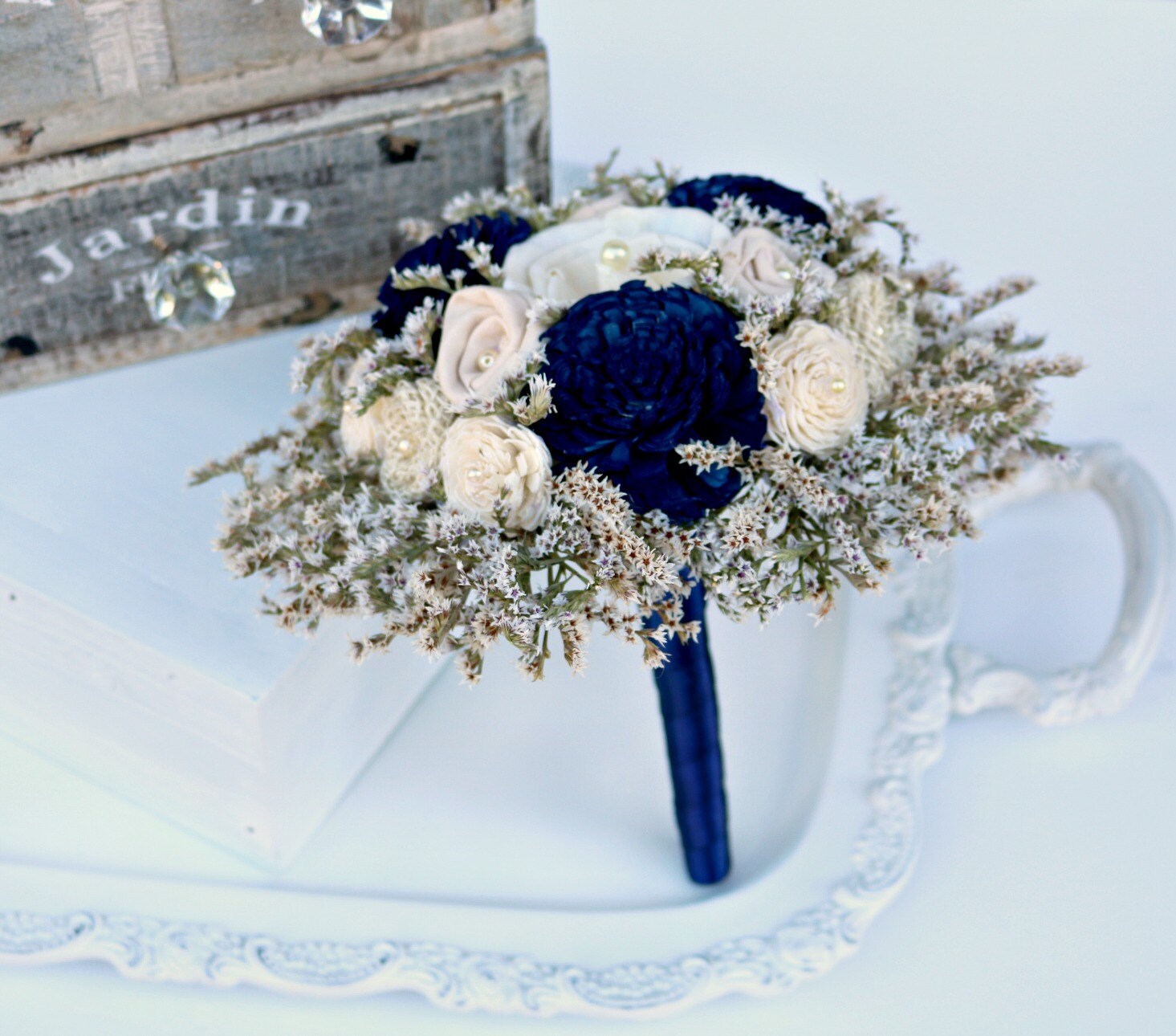 Navy Blue Bridesmaids Bouquet // Wedding Bouquet Navy Blue | Etsy