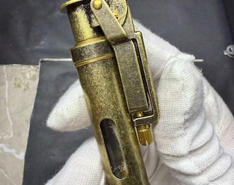 WWI Trench Lighter: Refillable Brass Steampunk Firestarter