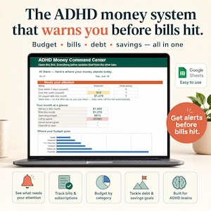 Bill Tracker Spreadsheet Google Sheets | Monthly Payment Organizer | Due Date & Autopay | ADHD Friendly Budget