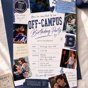 Off Campus Birthday Invitation, Hockey Romance Party Invite, Briar University Theme, BookTok Birthday, Editable Digital Invite