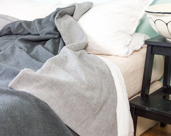 Couvre-lit en mousseline, couverture en mousseline douce, couvre-lit en double gaze, couverture en mousseline pour un intérieur moderne, jeté en coton, couverture en coton structuré