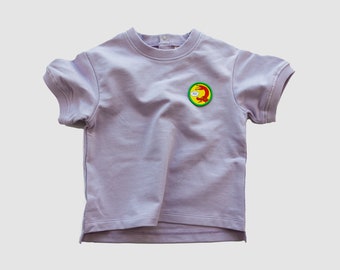 Lilac Baby Sweatshirt: 100% Cotton Short Sleeve Top