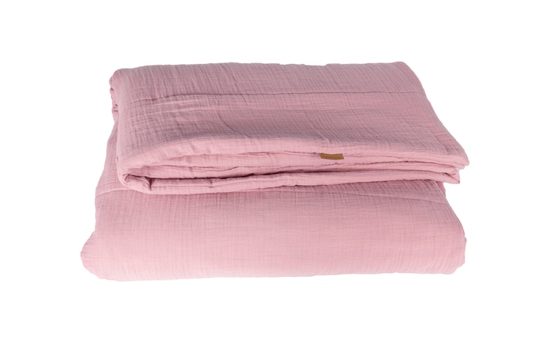 Wattierte Musselin Decke, leichte und warme Decke aus Baumwolle, strukturierte Tagesdecke, minimalistische Decke, weiche Musselin Tagesdecke Bild 5