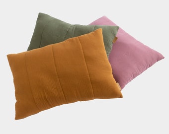 Rectangular muslin cushion: simple elegance for your home, 60x40cm (24inch x 16cm)