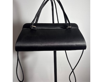 La Regale Black Formal Evening Vintage Clutch Crossbody Shoulder Strap Purse