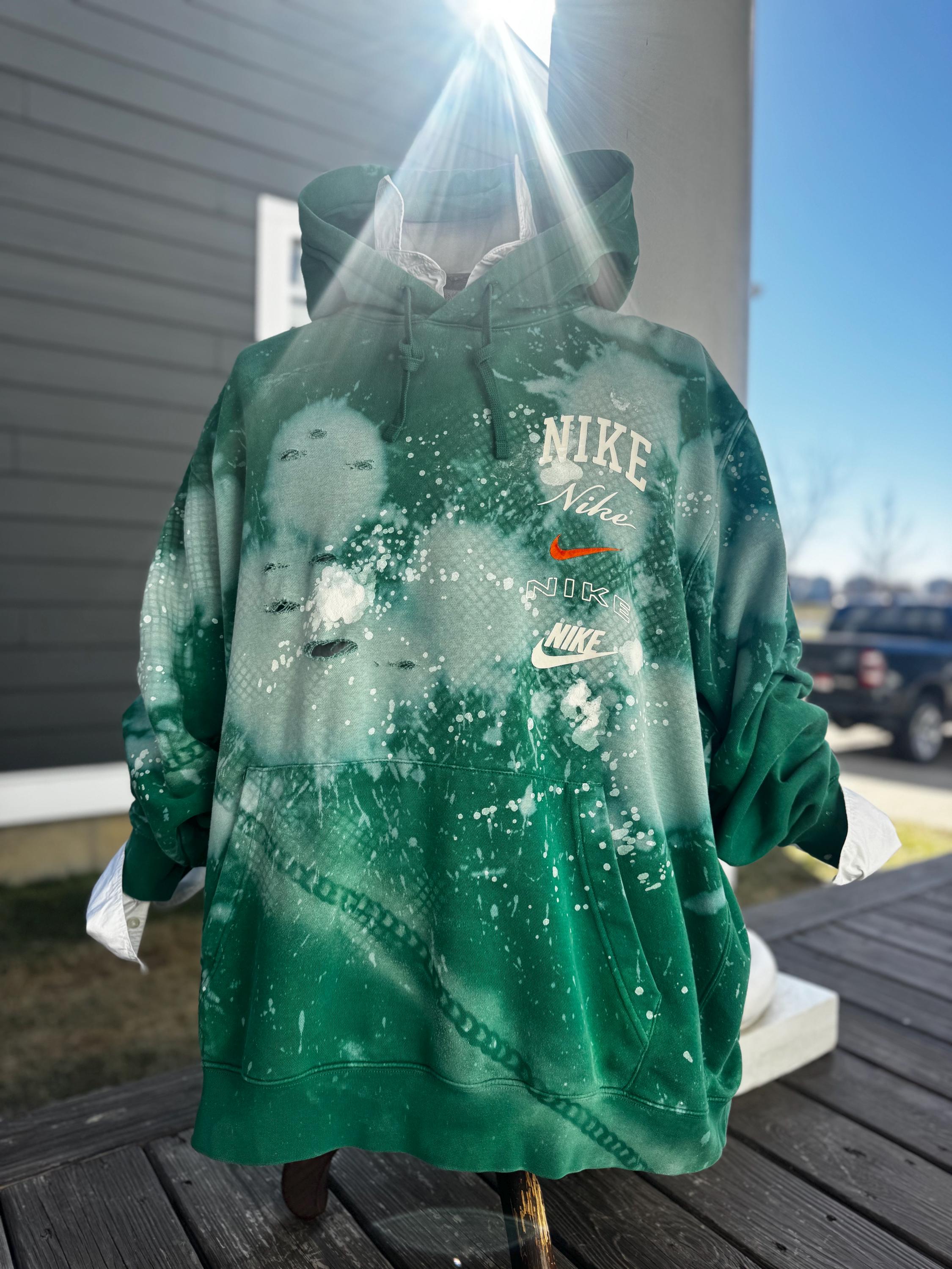 nike hoodie bleached aqua