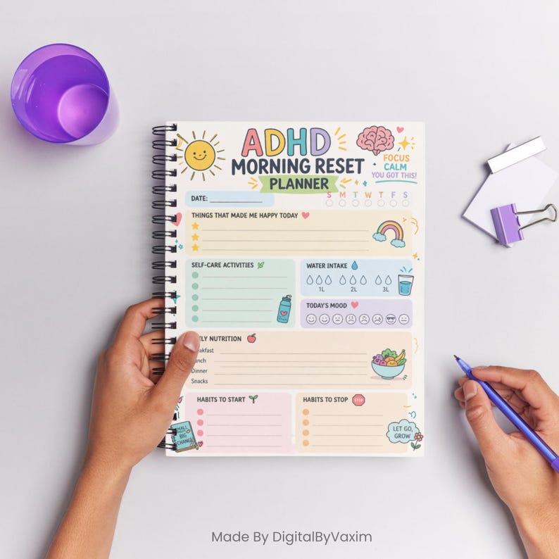 ADHD Morning Routine Reset Printable | ADHD Morning Planner | Executive ...