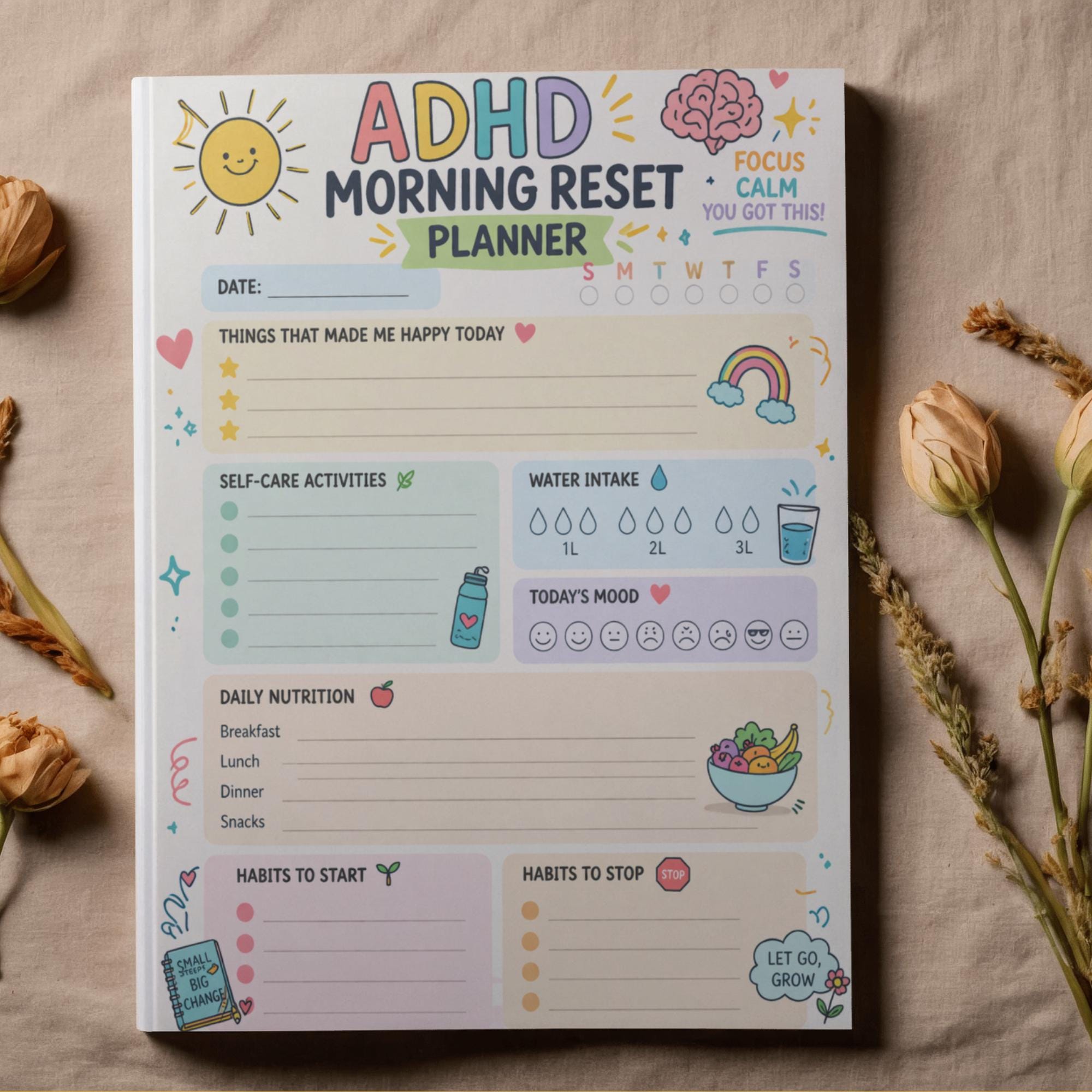 ADHD Morning Routine Reset Printable | ADHD Morning Planner | Executive ...