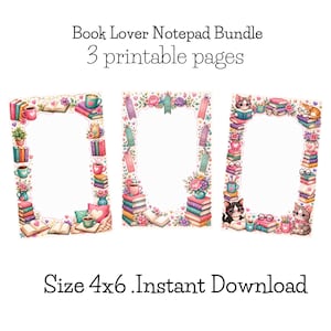 Book Lover Notepad Bundle | Printable Reading Memo Pad Set | Bookish Stationery | Reader Gift | To Do List | Instant Download