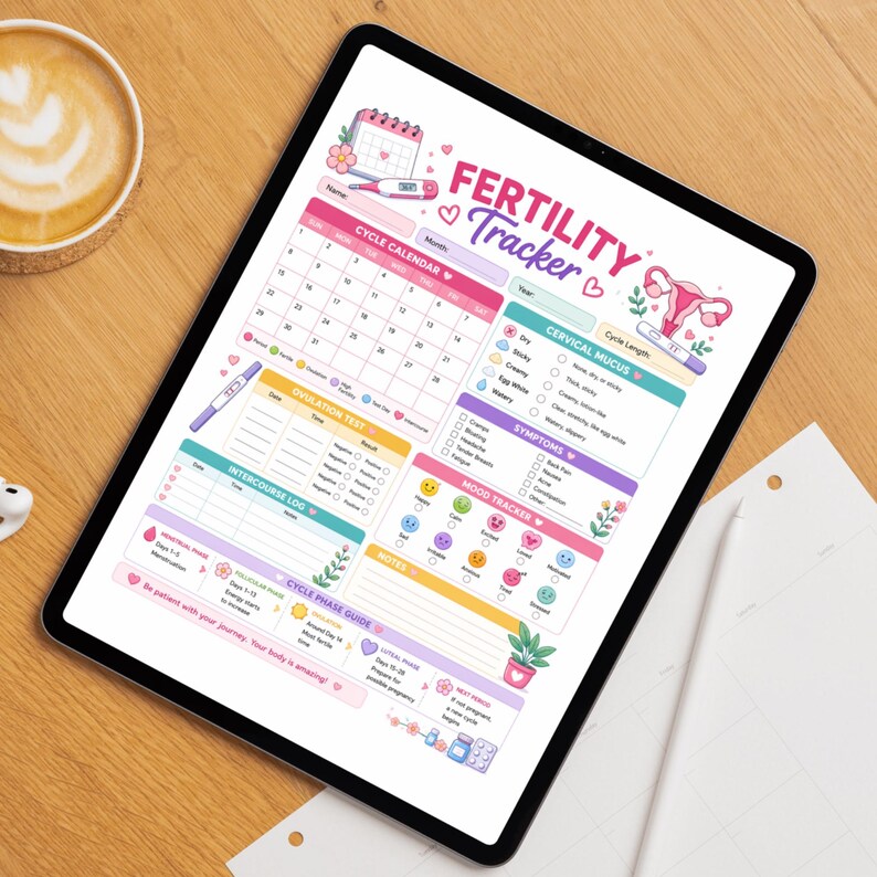 Fertility Track Fertility Tracker Printable, Ovulation Tracker PDF, Basal Body ...