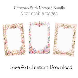 Notizblock-Set mit christlichen Glaubensinhalten | Notizblock mit Bibelversen zum Ausdrucken | Personalisierte Schreibwaren | Geschenk für Sie