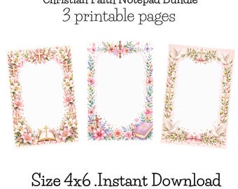 Christian Faith Notepad Bundle | Holy Scripture Memo Pad Printable | Bible Verse Notepad | Personalized Stationery | Gift for Her