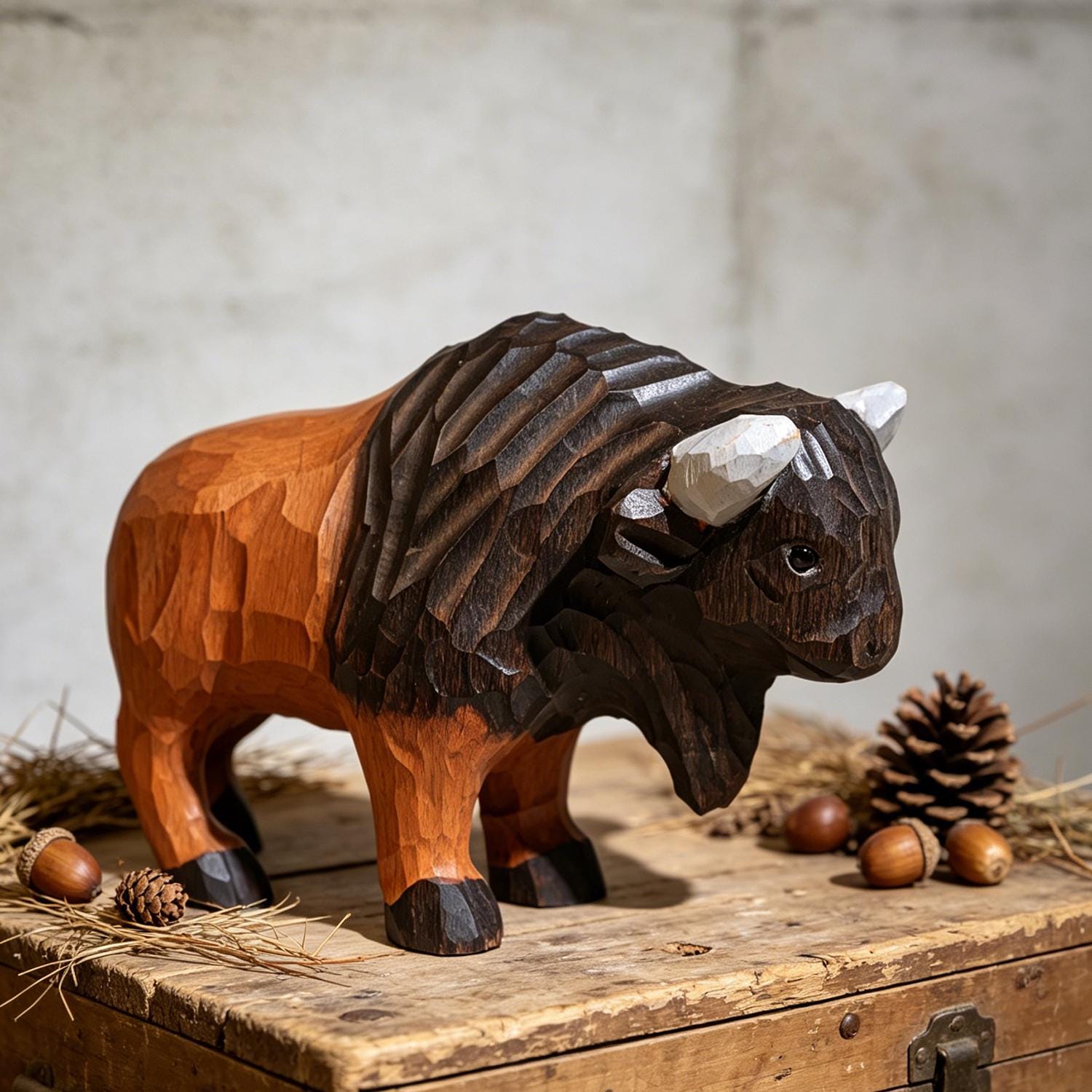 Wood Bison Figurine - Etsy
