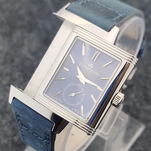 Vintage Jaeger‑LeCoultre Reverso watch Blue Dial Pre-Owned Refurbished Wrist Watch image 4