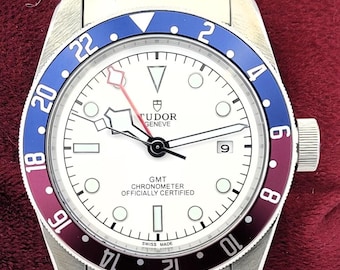 Vintage Tudor GMT Pepsi Style Edelstahluhr Weißes Zifferblatt Automatik Stil Herrenuhr Refurbish