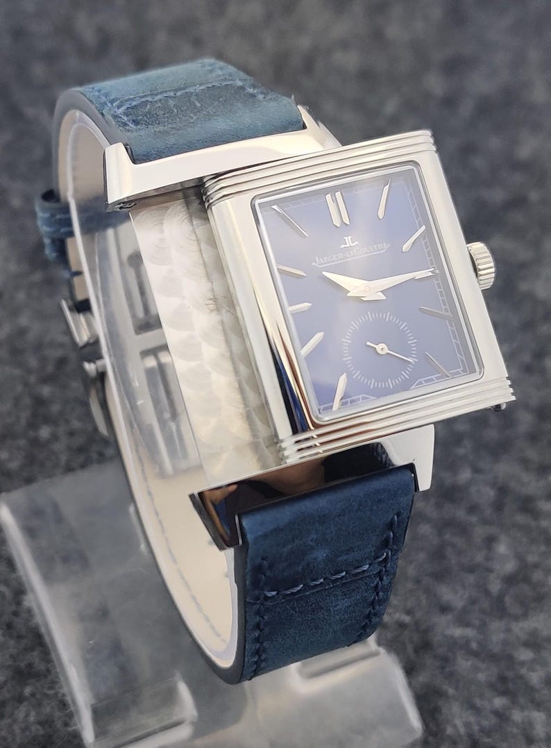 Vintage Jaeger‑LeCoultre Reverso watch Blue Dial Pre-Owned Refurbished Wrist Watch image 5