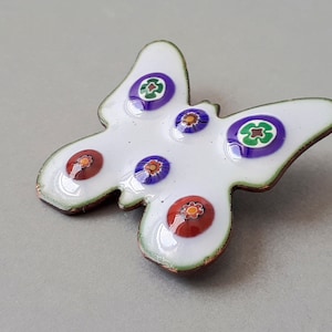 Vintage enamel butterfly brooch, Butterfly pin