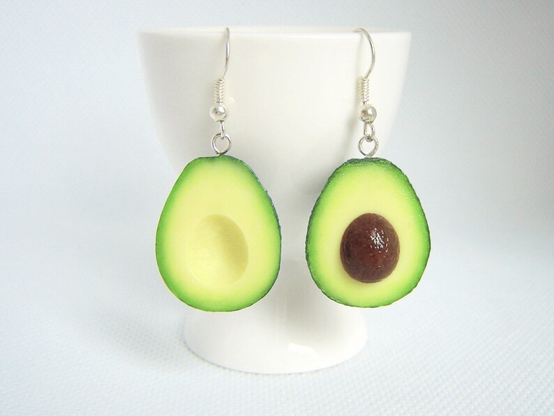 Avocado Earrings Polymer Clay Food Jewelry Gift For Etsy