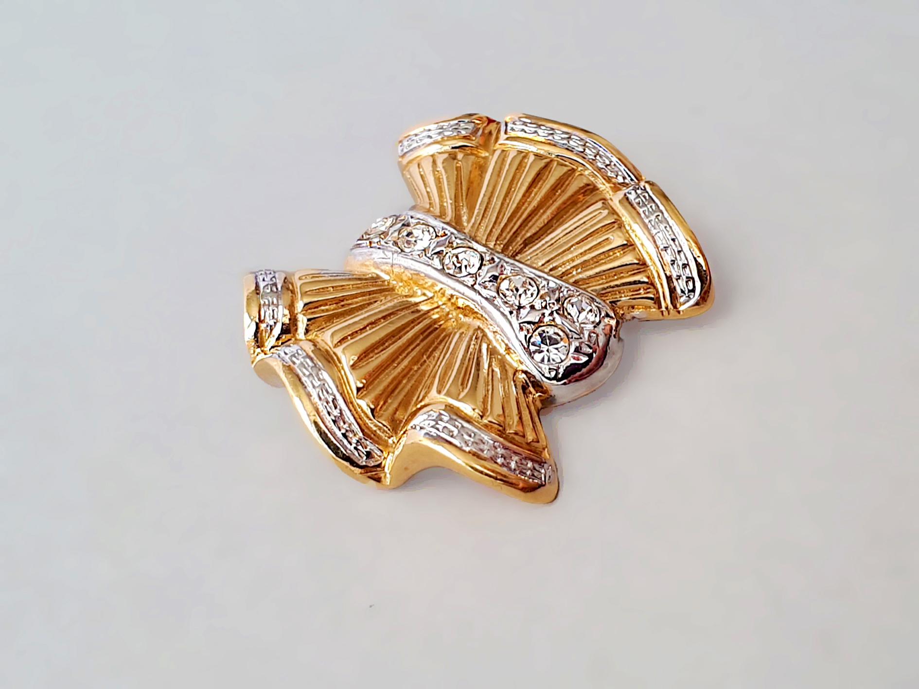Broche Vintage JACOMO Paris Années 80 - Dorée - Occasion