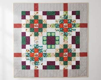 Beginner Farmhouse Patchwork Quilt Pattern | Red White Blue Throw (PDF Download)