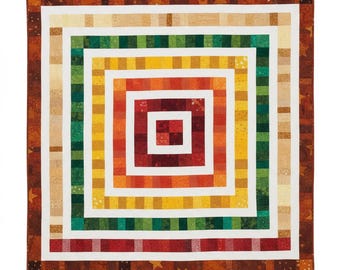 Modello per quilt per principianti in PDF / Quilt moderno a quadrati arcobaleno / Coperta adatta a ritagli di stoffa / Tutorial di patchwork facile / Download immediato