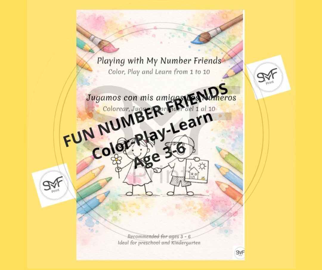Friend Num Number Friends Coloring Book, Tracing & Activity Pages (PDF Printable ...