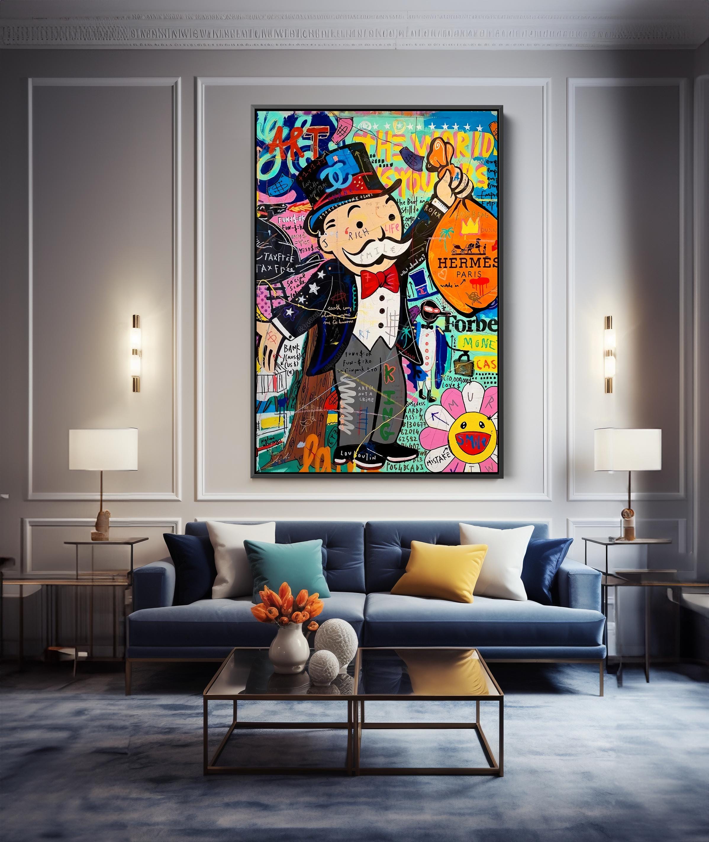 Pop Art Monopoly Man Fashion Unique Modern Painting Print Abstract ...