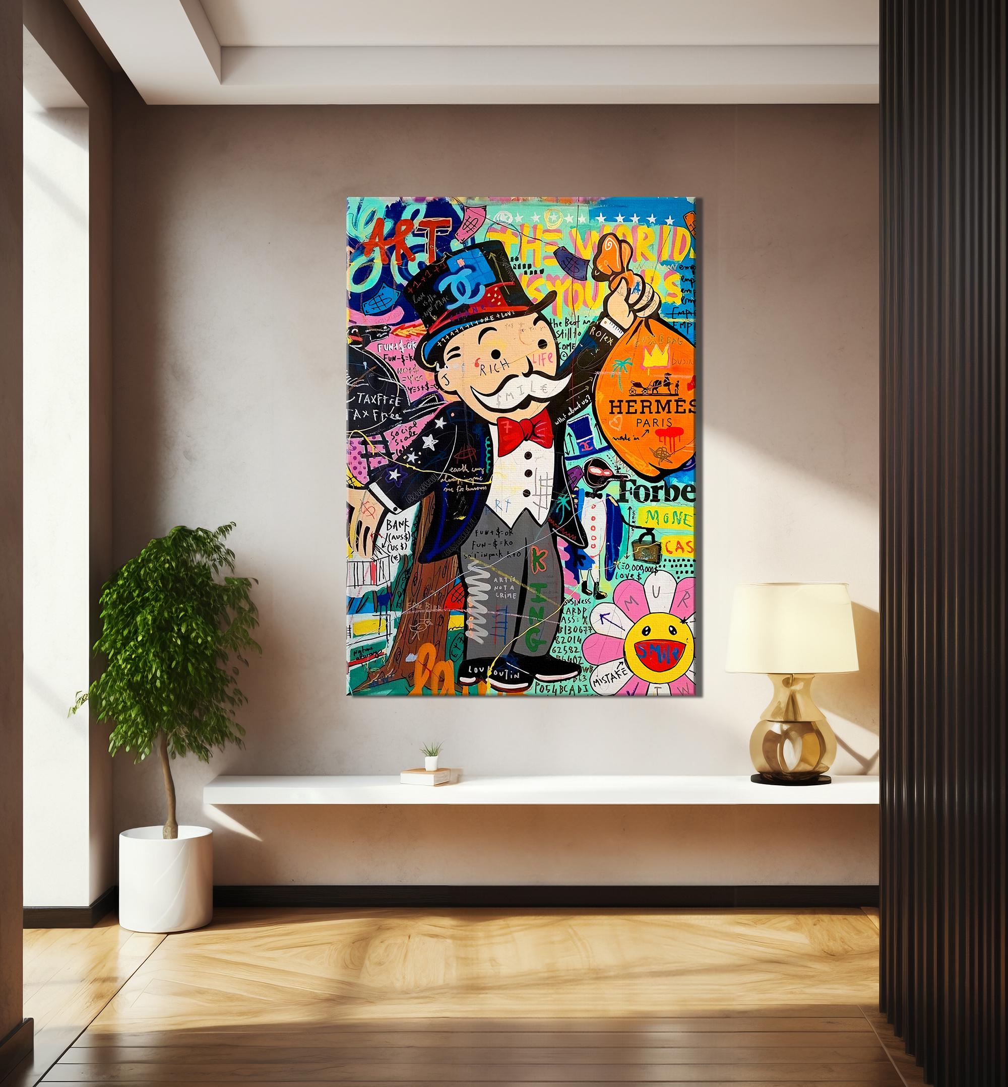 Pop Art Monopoly Man Fashion Unique Modern Painting Print Abstract ...