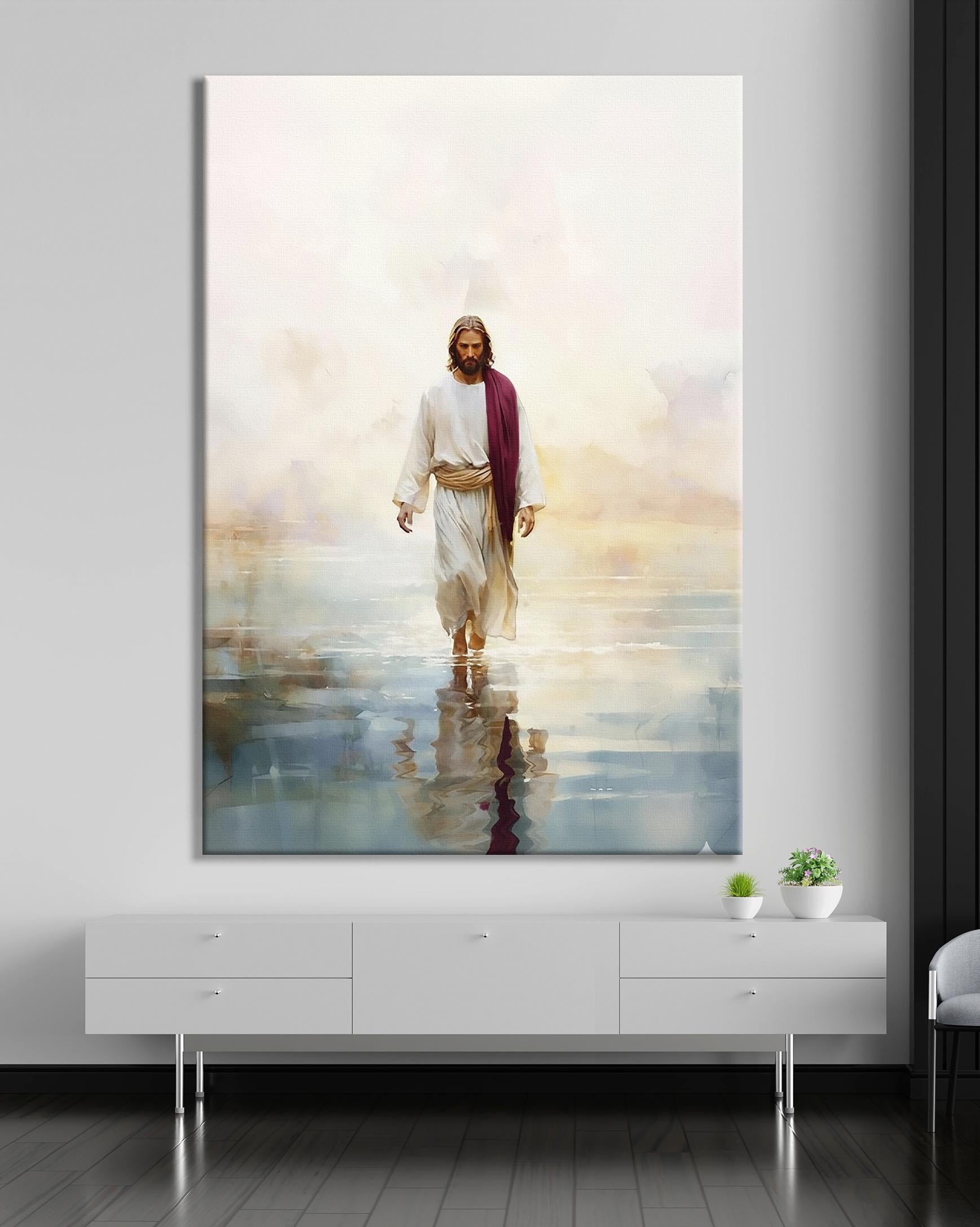 Jesus Christ Walking on Water Canvas Print, Christian Art, I Will Walk ...