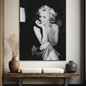 Marilyn Monroe Poster Black and White Actress Model Singer Hand Made ...