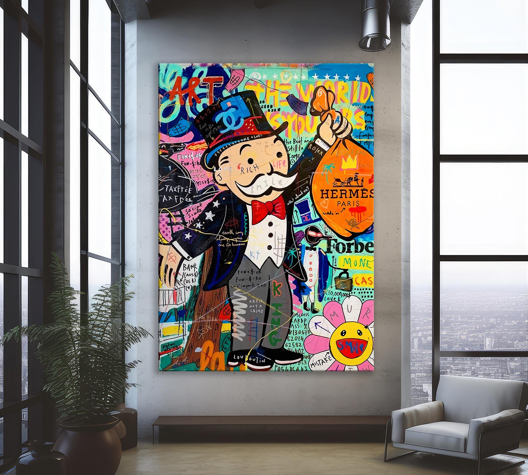 Pop Art Monopoly Man Fashion Unique Modern Painting Print Abstract ...