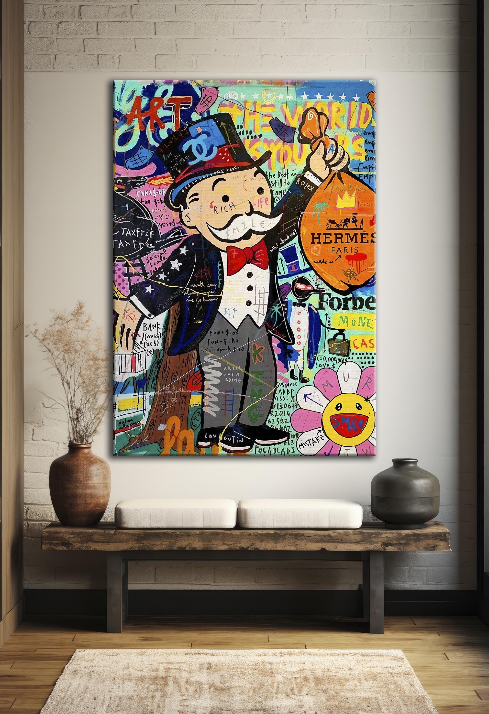 Pop Art Monopoly Man Fashion Unique Modern Painting Print Abstract ...