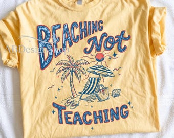 Stranden nicht unterrichten PNG, Retro Lehrer Sommerpause Design, Vintage Lehrer Urlaub Shirt Design, Sommerferien, Lehrer-Modus Aus PNG