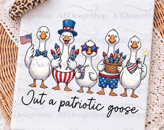 Nur eine Vatertianische Gans PNG, 250. Amerika-Jubiläum PNG, Dumme Gans PNG, Patriotisches T-Shirt-Design, USA Flaggentuch, 4. Juli Png Clipart