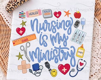 Pflege ist mein Dienst Png, Krankenschwester-Lebens-Hemd, christliche Krankenschwester-Geschenk, medizinischer Glaube Grafik, Krankenschwester-Sublimations-Design Png (digitaler Download)