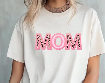 Chemise maman rétro à imprimé léopard, t-shirt vintage fête des mères maman