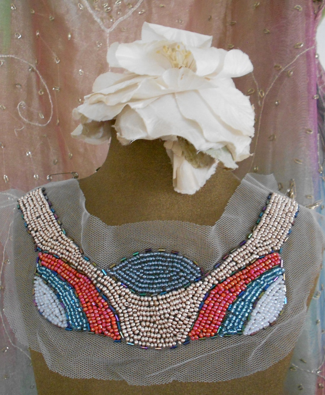 Multi Colored Iridescent Beaded Collars - Etsy