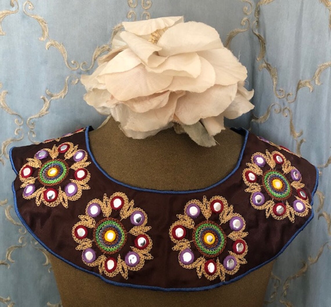 Multi Colored Stitched Beaded Collar - Etsy