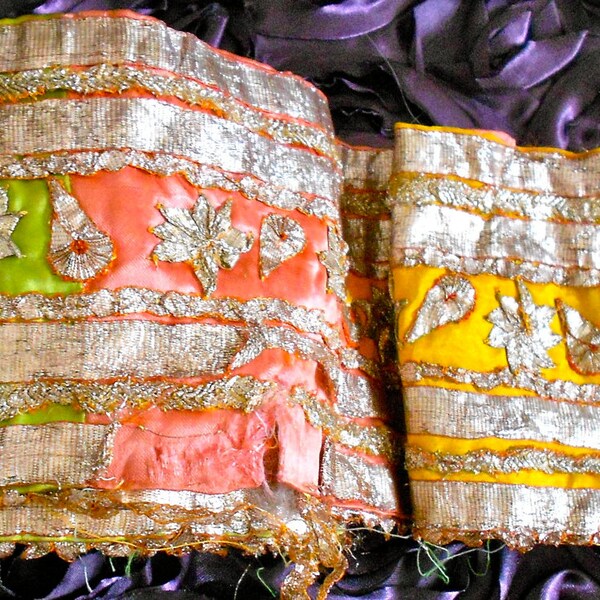 Multi Colored Metallic Sari Fabric