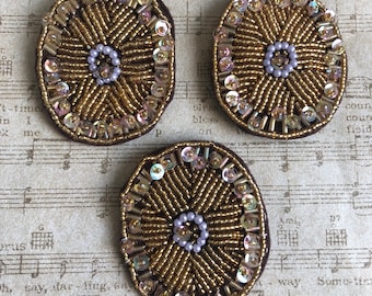 Gold Beaded Sequined Pins
