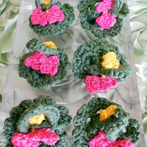 Handmade Crocheted Flower Baskets