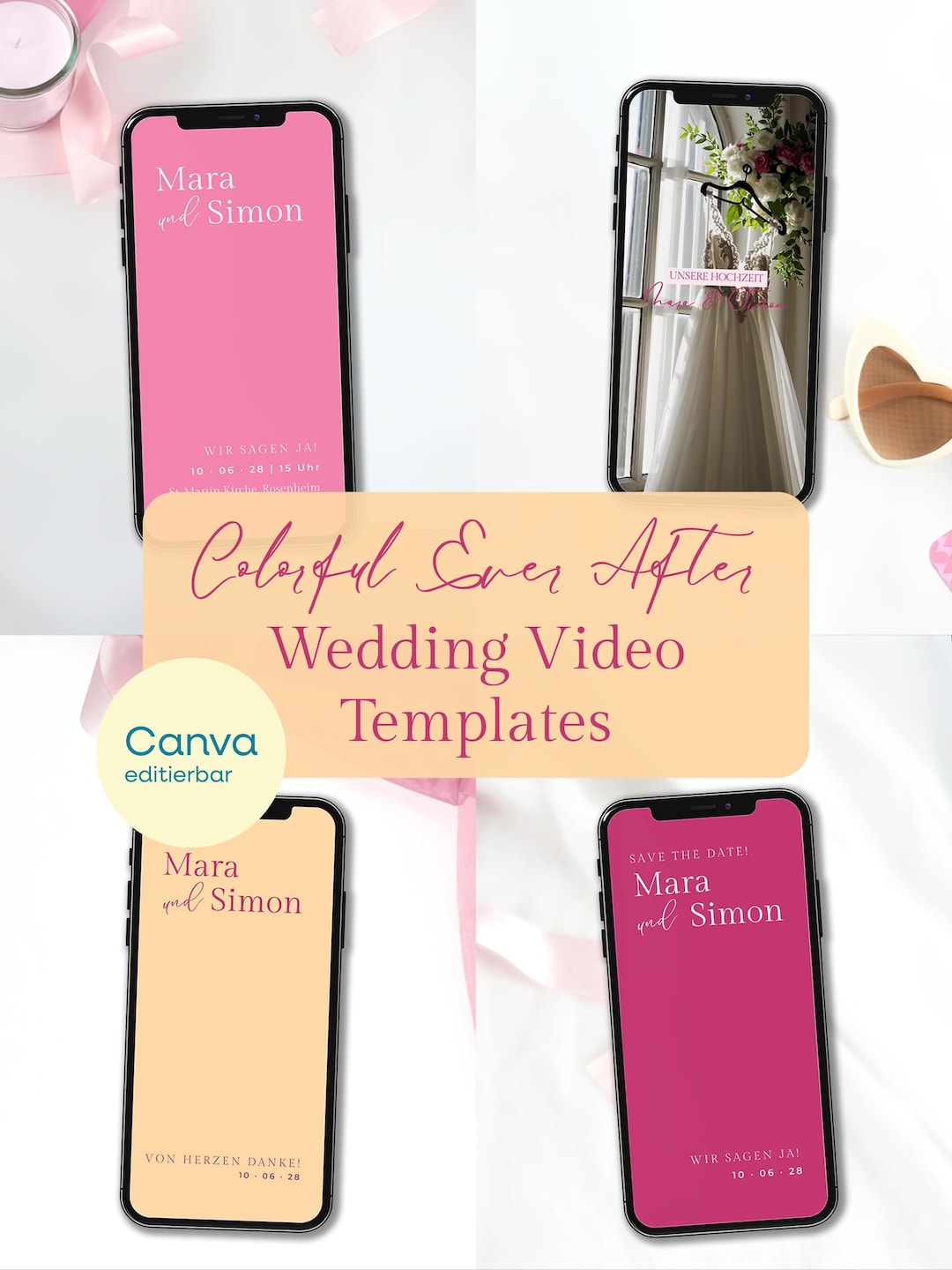 Colorful Wedding Video Templates Digital Invitation Video, Thank You