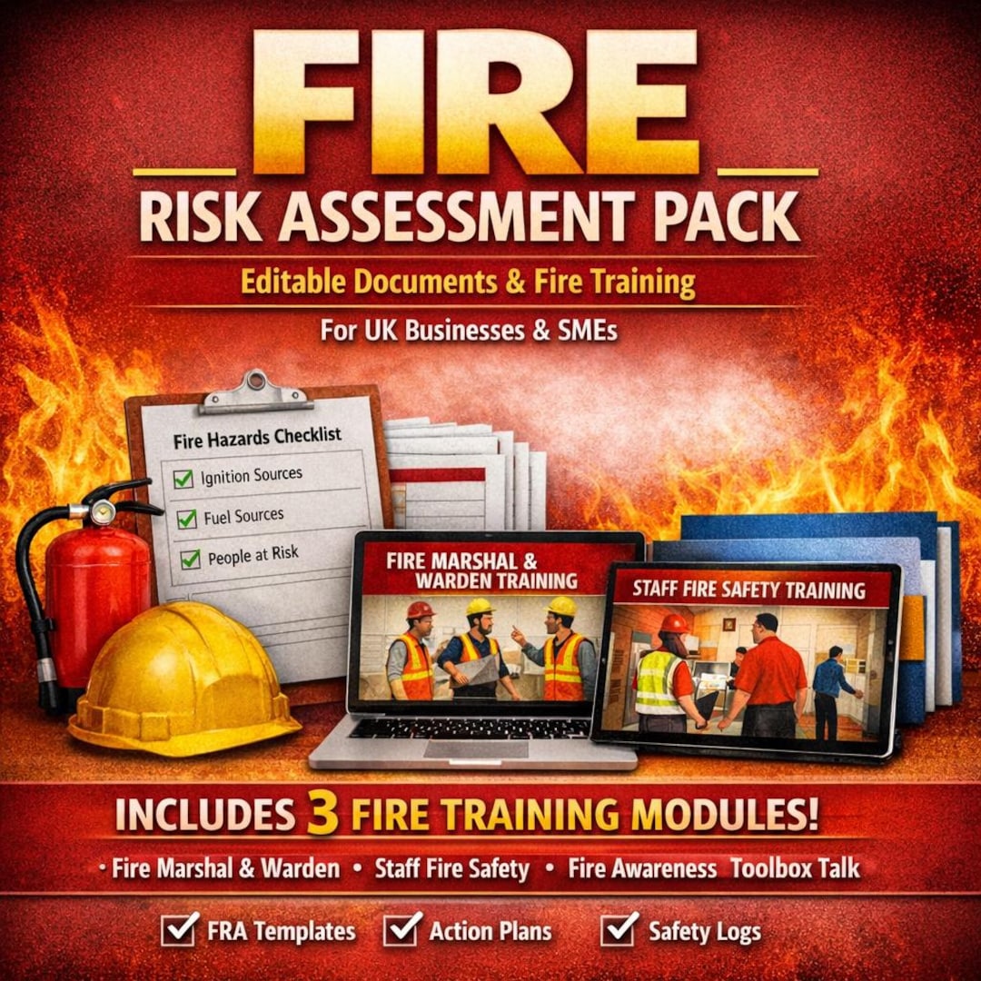 UK Fire Risk Assessment Pack | 13 Editable Templates + 3 Fire Training ...